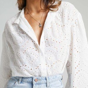 White Lace Button down